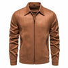 Fashion Lapel Zipper Jacket Autumn And Winter Solid Suede Coat Men&#39;s Clothing Outdoor
