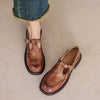 Fashion Women&#39;s Flat British Style Leather Shoes