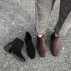 Fashionable Retro Chelsea Boot Women&#39;s Shoes with Square Heel and Pointed Toe.
