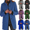 Fashion Stand Collar Woolen Coat With Pockets Fall Winter Casual Button Outwear