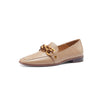 Flat Shoes With Square Toe Metal Buckle