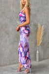 Fleur - Flowers Print One-shoulder Dress Summer