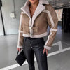 Fur Integrated Short Large Lapel Jacket High-end Leather Ring Design