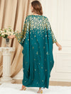 Green Batwing Sleeve Plus Size Dress