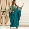 Green Batwing Sleeve Plus Size Dress