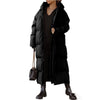 Hooded Solid Color Long Casual Zip Coat
