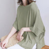 Japanese/Korean style Cotton Batwing Sleeve Oversized Loose T-shirt For Women