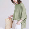 Japanese/Korean style Cotton Batwing Sleeve Oversized Loose T-shirt For Women