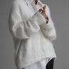 Loose V-neck Button Cardigan Fall Winter Fashion Single Breasted Knitted Sweater Top Women&#39;s Clothing