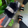 Luxury Designer Women Fur Rhinestone Slippers - Jimi Brothers 