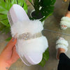 Luxury Designer Women Fur Rhinestone Slippers - Jimi Brothers 