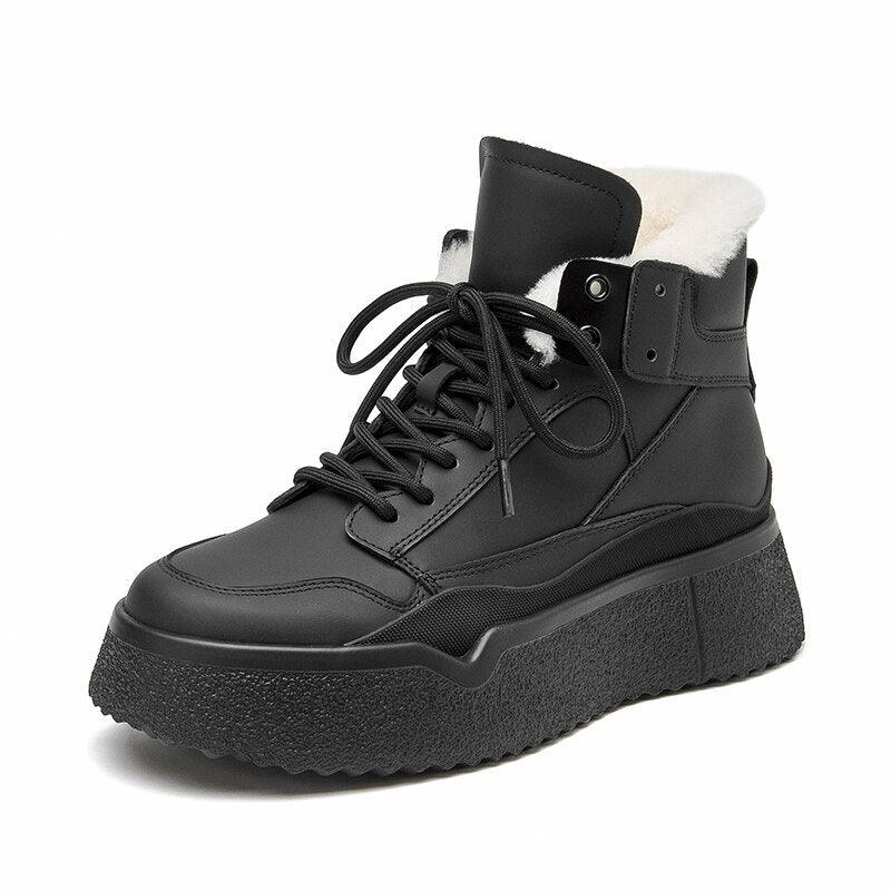 Megan - Winter Warm Wool Ankle Boots Sneakers - Jimi Brothers 