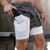 Men&#39;s Gym Fitness Running Shorts 2-in-1