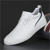 Men&#39;s Microfiber Leather Vulcanized Shoes Double Zipper