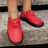 Platform Leather Lace Up Moccasins for Women - Jimi Brothers 