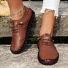 Platform Leather Lace Up Moccasins for Women - Jimi Brothers 