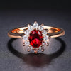 Princess Diana - Classic Red Crystal Bridal and wedding Rings for Women. - Jimi Brothers 