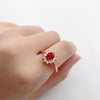 Princess Diana - Classic Red Crystal Bridal and wedding Rings for Women. - Jimi Brothers 