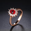 Princess Diana - Classic Red Crystal Bridal and wedding Rings for Women. - Jimi Brothers 