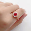 Princess Diana - Classic Red Crystal Bridal and wedding Rings for Women. - Jimi Brothers 