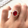 Princess Diana - Classic Red Crystal Bridal and wedding Rings for Women. - Jimi Brothers 