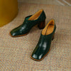 QUTAA 2022 Square Toe Square High Heels High Quality Genuine Leather Female Shoes Spring Autumn Dress Women Pumps Size 34-39 - Jimi Brothers 
