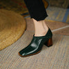 QUTAA 2022 Square Toe Square High Heels High Quality Genuine Leather Female Shoes Spring Autumn Dress Women Pumps Size 34-39 - Jimi Brothers 
