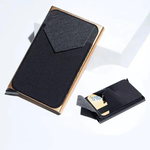 RFID Black Magic Trifold Leather Slim Mini Wallet - Jimi Brothers 