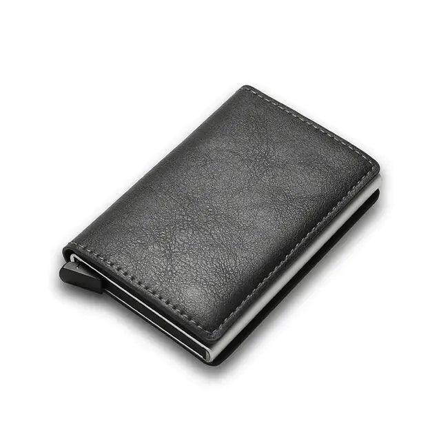 RFID Black Magic Trifold Leather Slim Mini Wallet - Jimi Brothers 