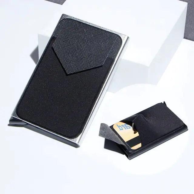 RFID Black Magic Trifold Leather Slim Mini Wallet - Jimi Brothers 