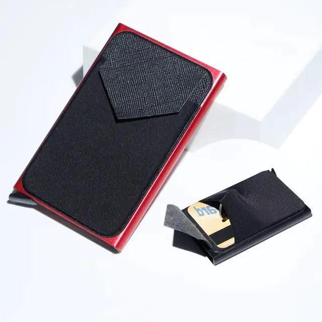 RFID Black Magic Trifold Leather Slim Mini Wallet - Jimi Brothers 