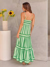 Rubby - Summer Striped Printed Suspender Long Dress With Pockets