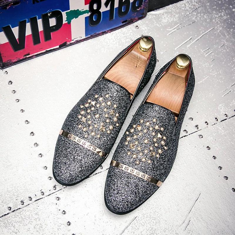 SANDERS - Men's Diamond Rhinestones Loafers Shoes - Jimi Brothers 