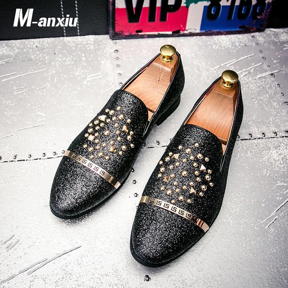 SANDERS - Men's Diamond Rhinestones Loafers Shoes - Jimi Brothers 