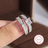 Sara - Wedding Diamond Ring 925 Sterling Silver Double Row Zircon Micro - Jimi Brothers 