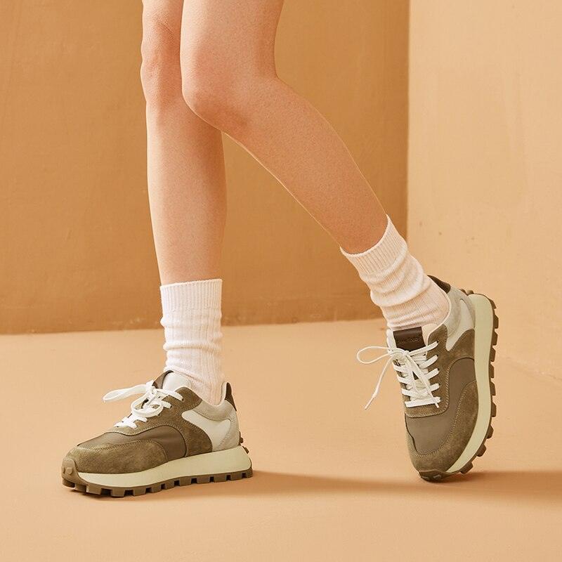 Sarah - Handmade Soft Leather Lace up Chunky Sneakers for Women - Jimi Brothers 