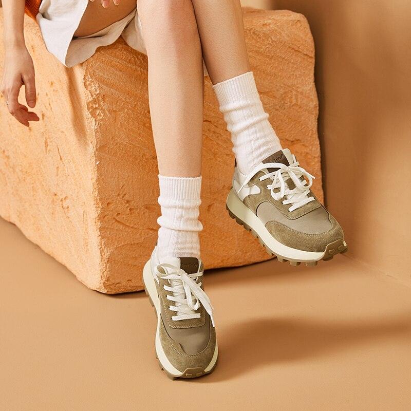 Sarah - Handmade Soft Leather Lace up Chunky Sneakers for Women - Jimi Brothers 