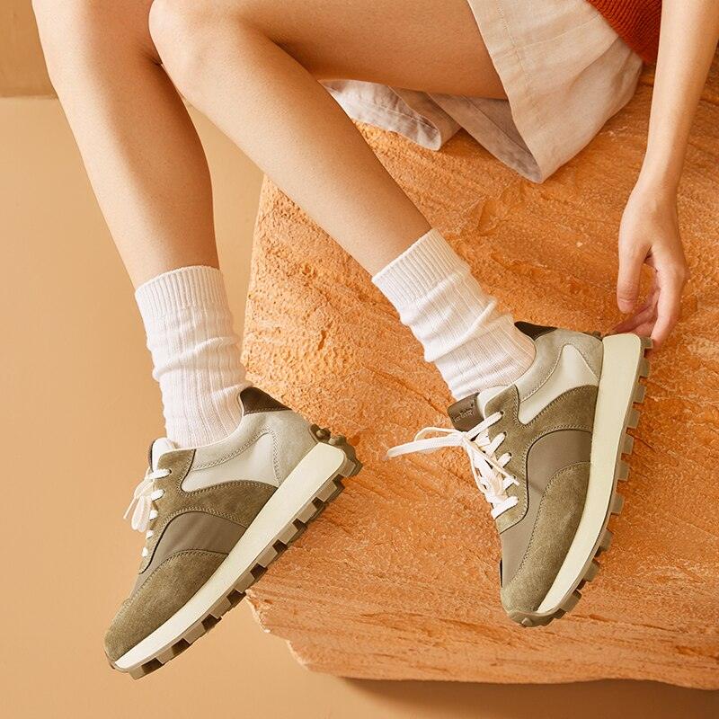 Sarah - Handmade Soft Leather Lace up Chunky Sneakers for Women - Jimi Brothers 