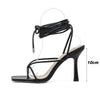 Sultana - Vintage Square Toe High Heel Cross Strap Sandals for Women - Jimi Brothers 