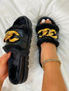 Summer Plush Open Toe Metal Chain Design Women&#39;s Sandals - Jimi Brothers 