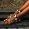 The Turquoise Daisy Sandals - Jimi Brothers 