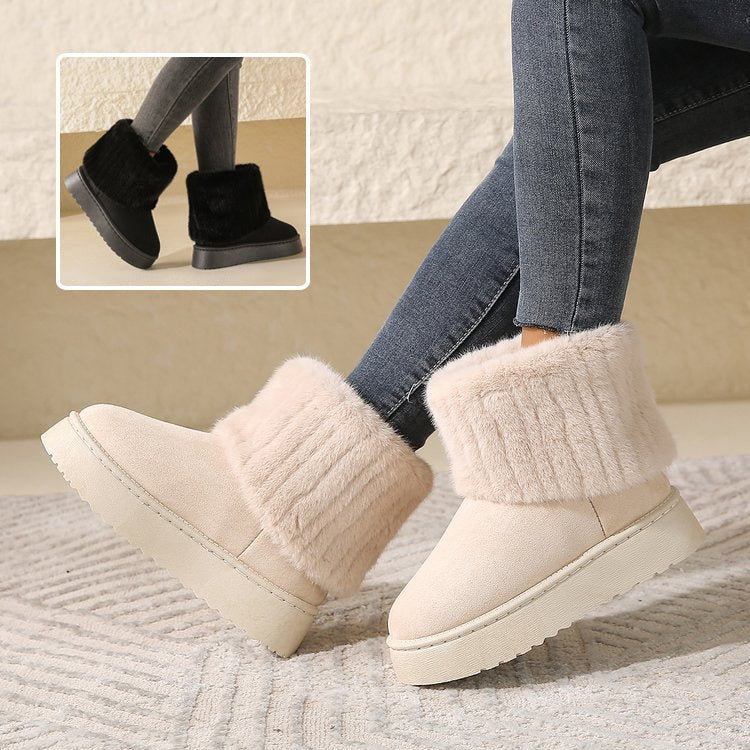Warm and Mid-tube Thick-soled Plush Snow Boots Winter