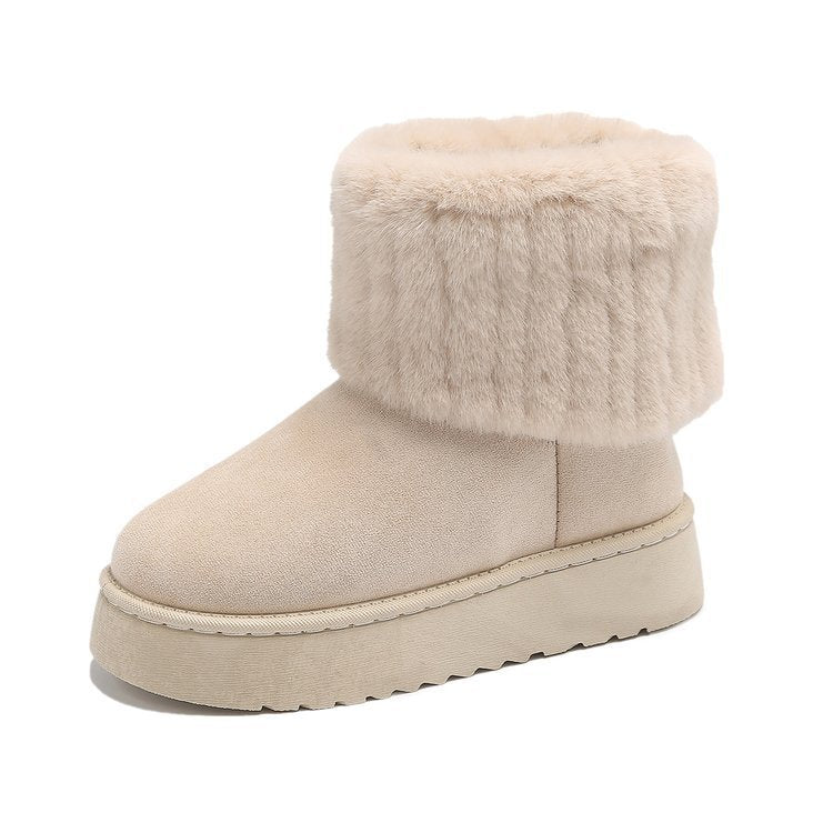 Warm and Mid-tube Thick-soled Plush Snow Boots Winter
