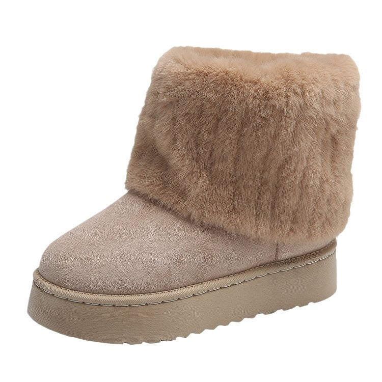 Warm and Mid-tube Thick-soled Plush Snow Boots Winter