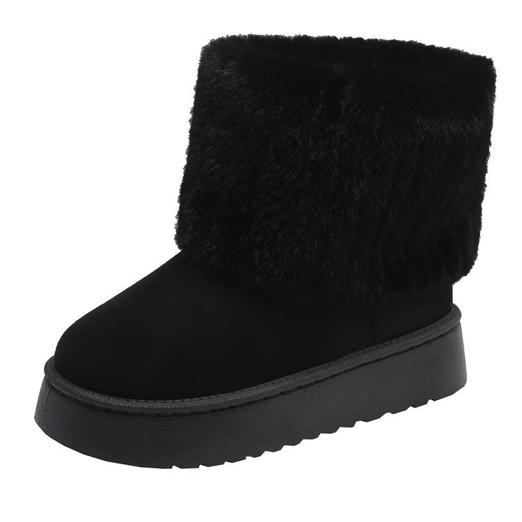 Warm and Mid-tube Thick-soled Plush Snow Boots Winter