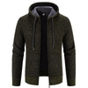 Winter Coat Zipper Closure Solid Color Long Sleeves Drawstring With Hat