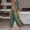 Women Dress Two-piece Emerald Long Style Long Sleeve Printing