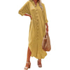 Women&#39;s Cardigan Breasted Solid Long Sleeve Dress