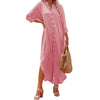 Women&#39;s Cardigan Breasted Solid Long Sleeve Dress