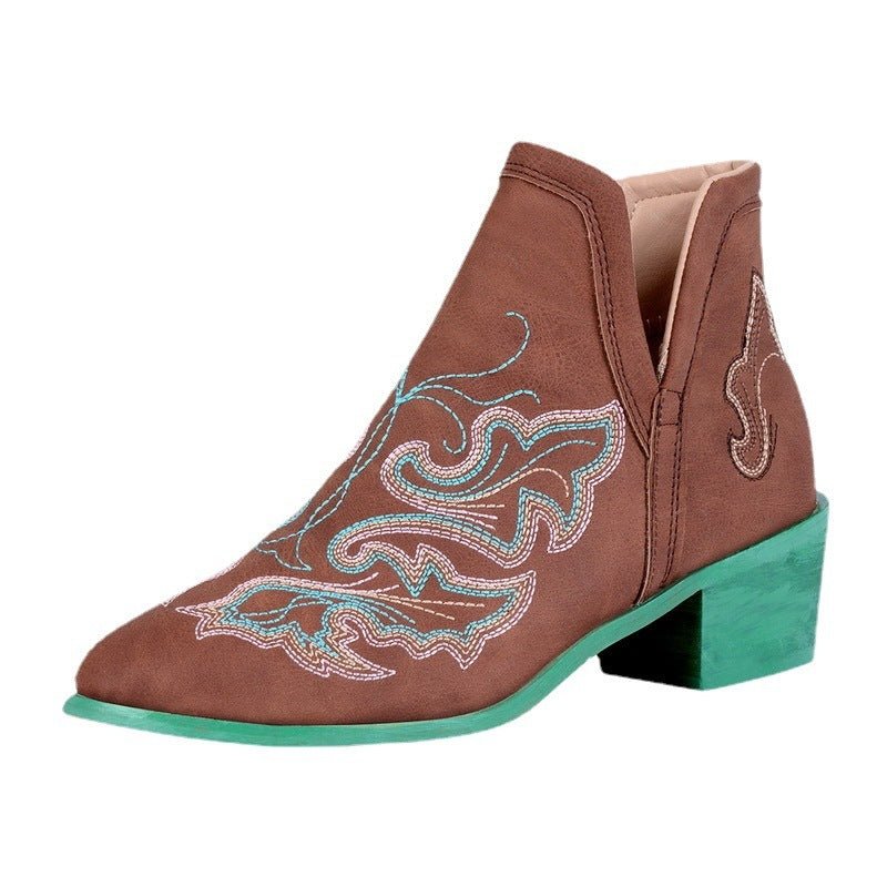 Women's Fashionable Embroidered Boots